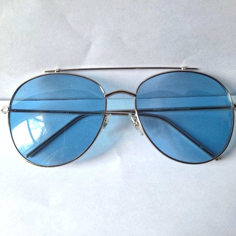Prive Revaux Sunglasses Nwt The Einstein Silver Metal Frame Retro Blue Lenses — image 2 of 5